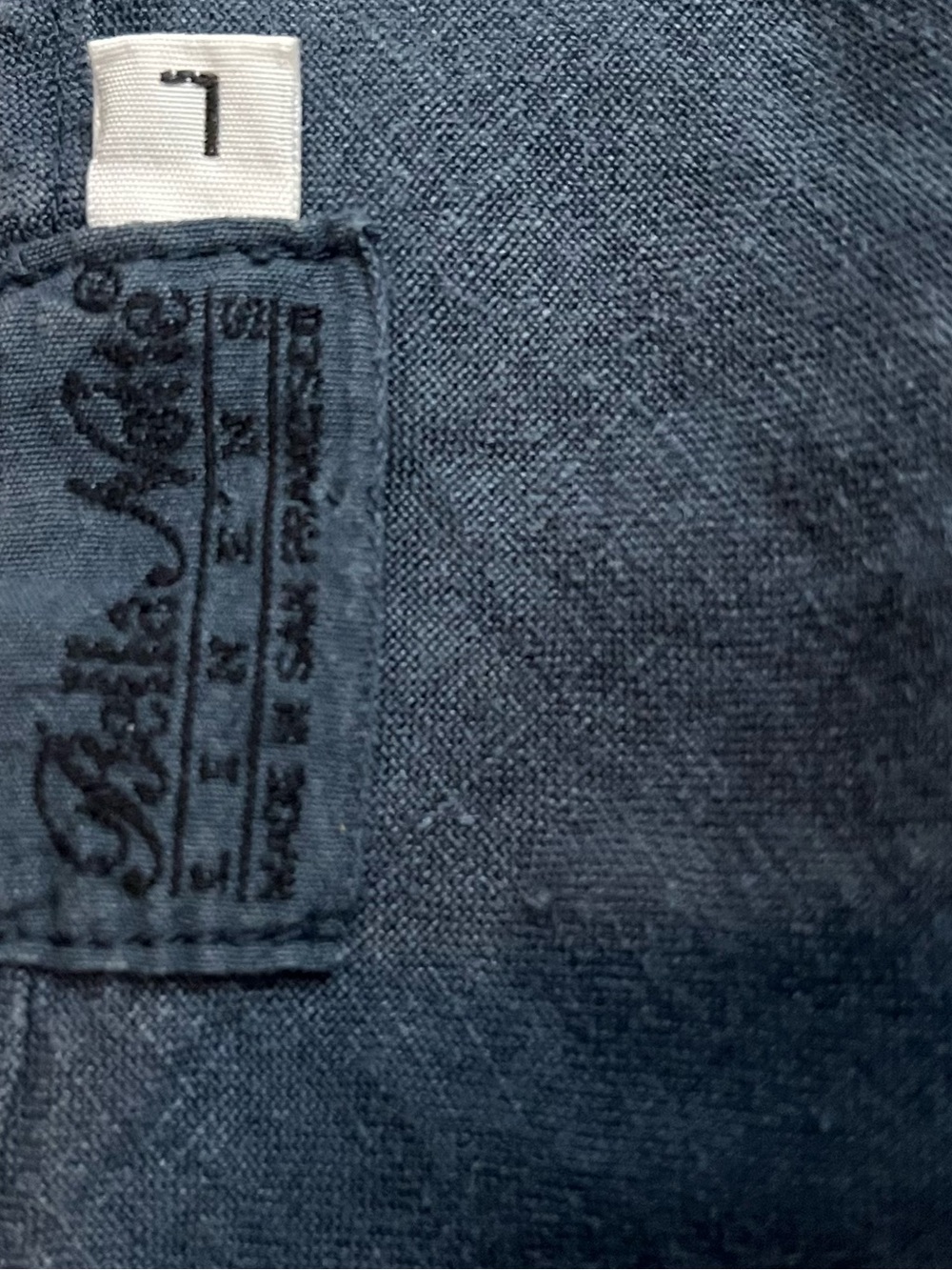 Bella Notte 100% Linen Dress Large Navy Blue Made in San Francisco USA - Picture 4 of 10
